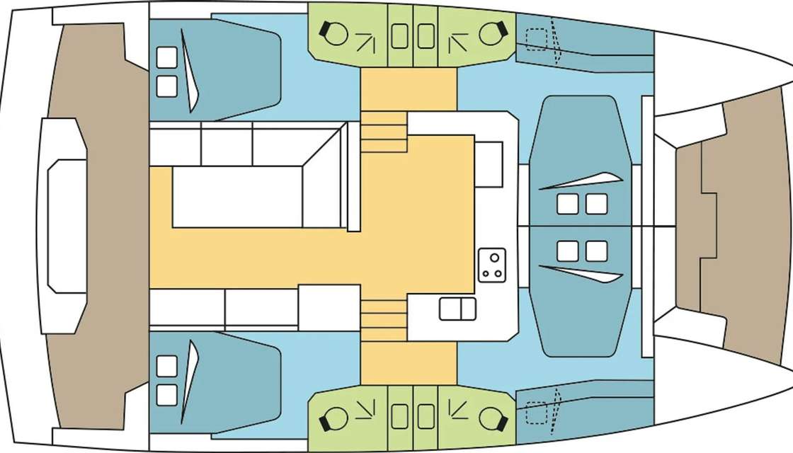 Distribución del barco Bali Catspace Voile