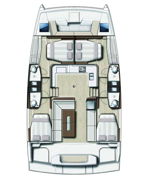Distribución del barco Bali Catspace Voile