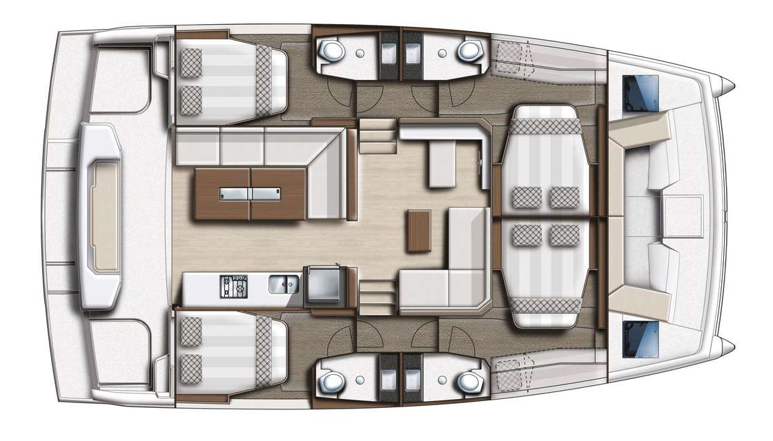 Distribución del barco Bali Catspace Voile