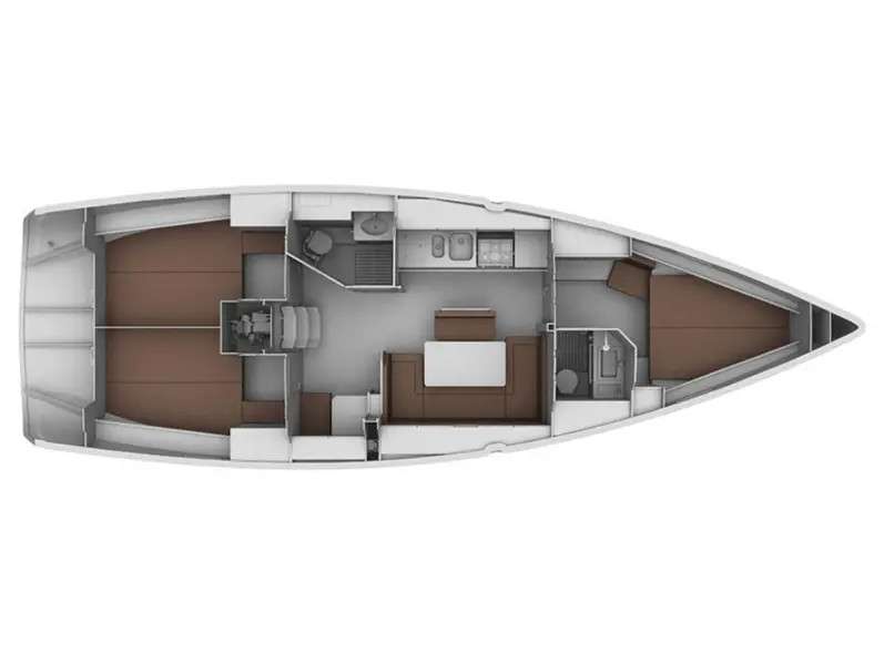 Layout of the boat Bavaria 40 Cruiser