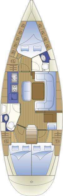 Distribución del barco Bavaria 41