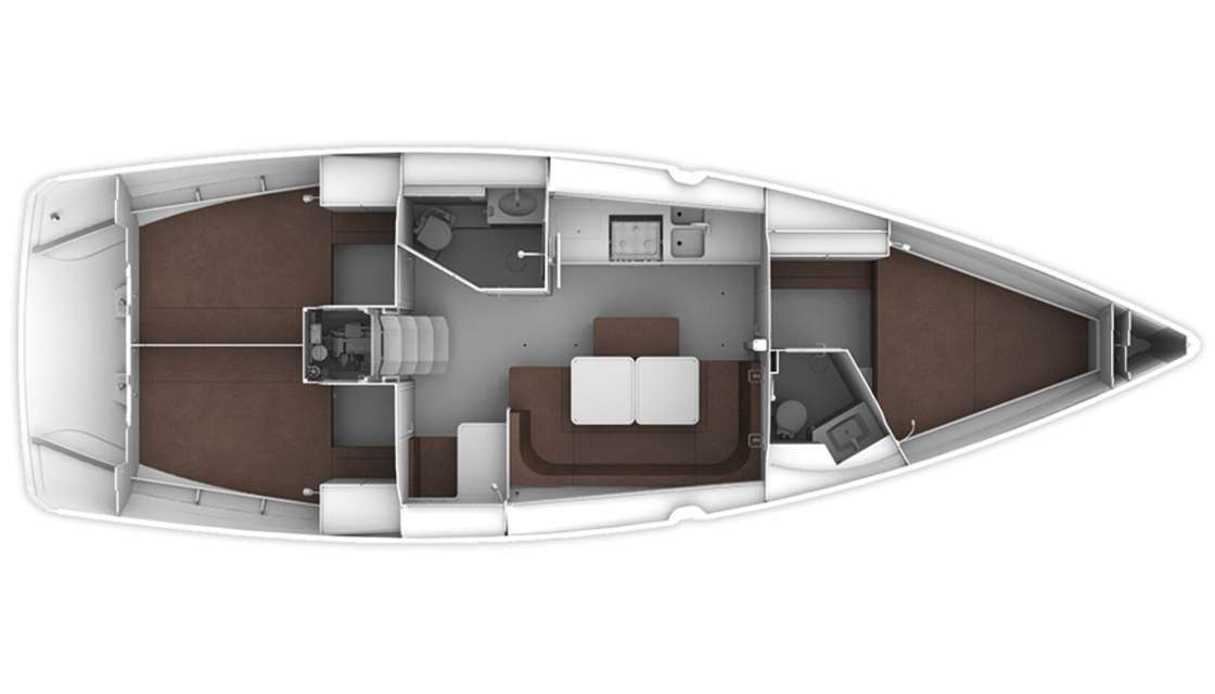 Distribución del barco Bavaria 41
