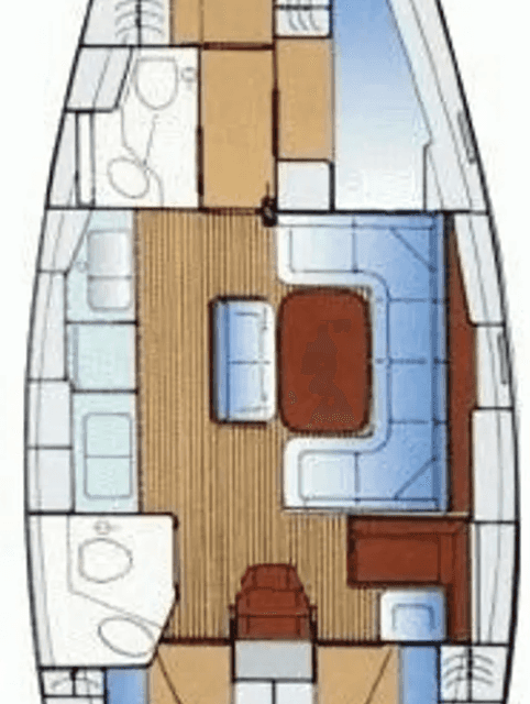 Layout of the boat Bavaria 44