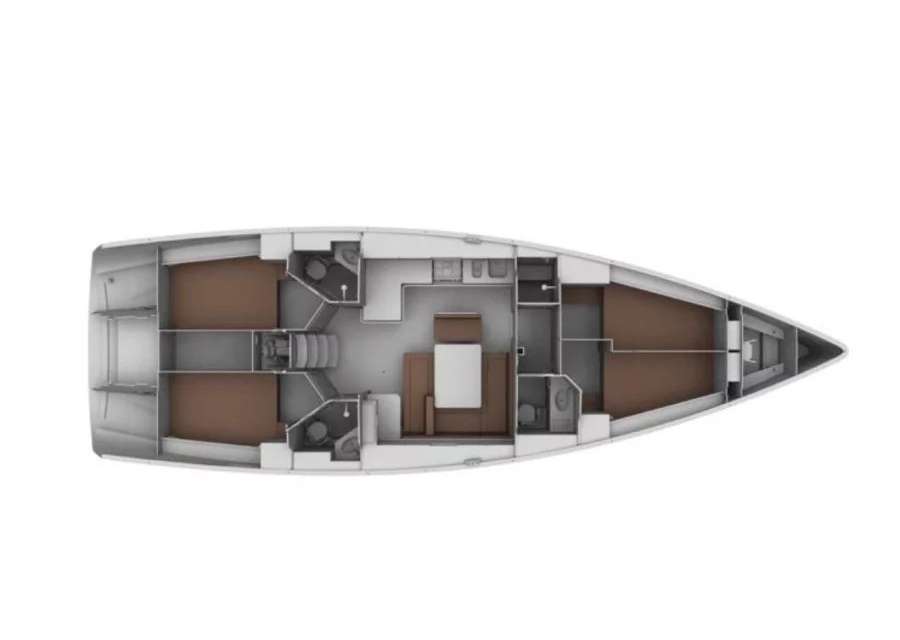 Distribución del barco Bavaria 46 Cruiser