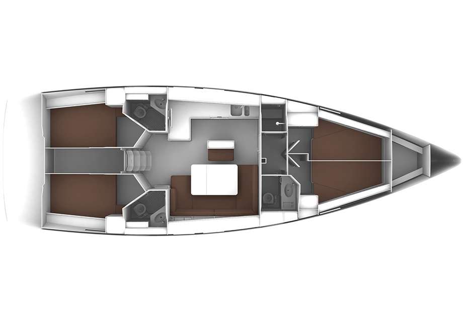 Distribución del barco Bavaria Cruiser 46