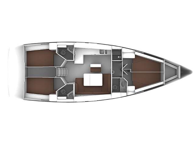 Distribución del barco Bavaria 46 Cruiser
