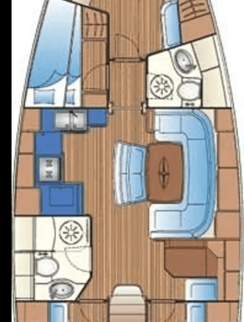 Layout of the boat Bavaria 46 Cruiser