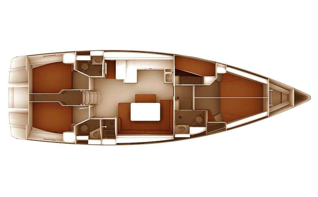 Layout of the boat Bavaria 51 Cruiser