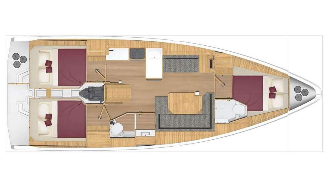 Layout of the boat Bavaria C38