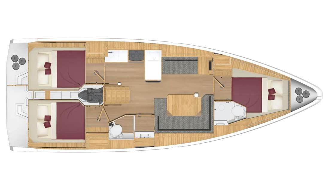 План яхты Bavaria C38