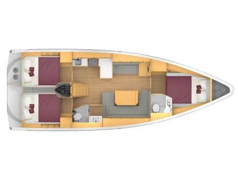 Layout of the boat Bavaria C42