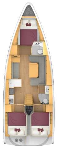 Distribución del barco Bavaria C42
