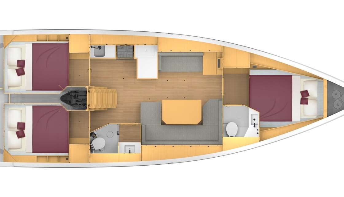 Distribución del barco Bavaria C42