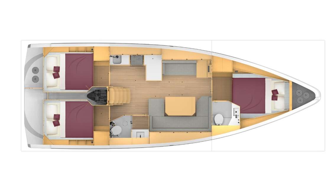 Distribución del barco Bavaria C42