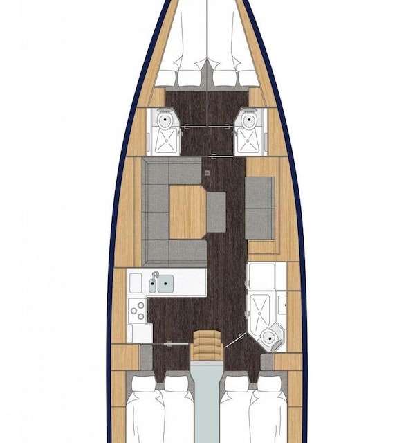 Layout of the boat Bavaria C45