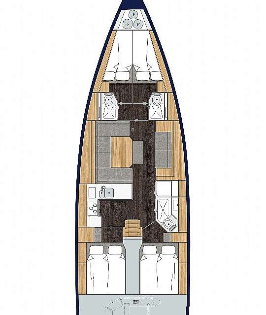 Layout of the boat Bavaria C45