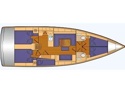 Layout of the boat Bavaria C45
