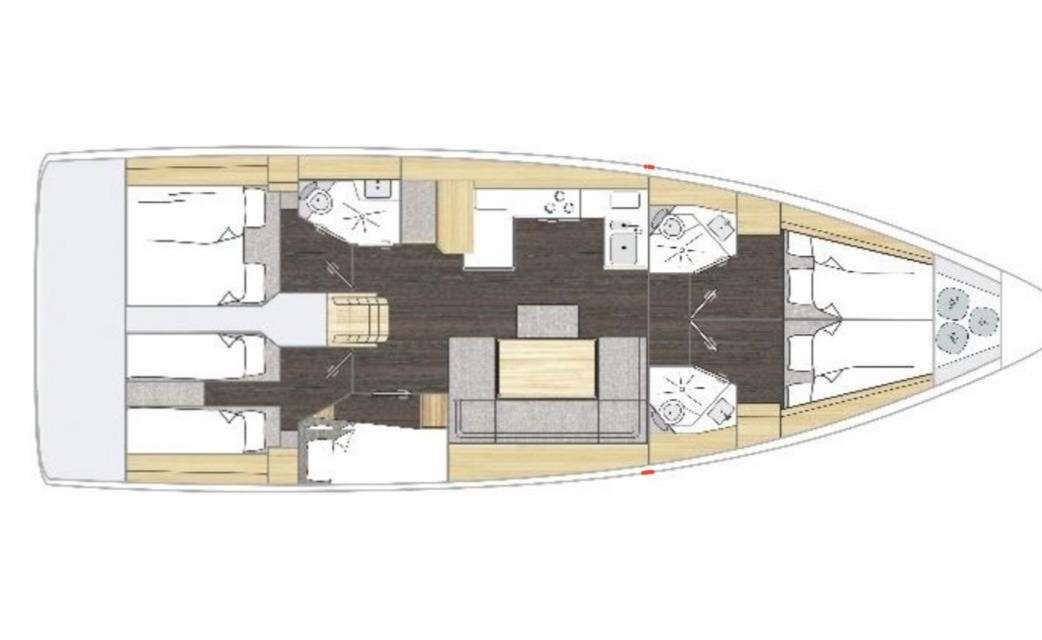 План яхты Bavaria C46