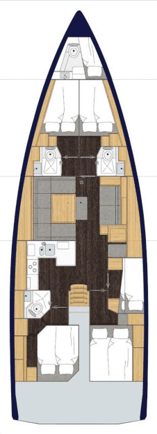 Layout of the boat Bavaria C50