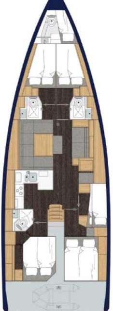 Layout of the boat Bavaria C50