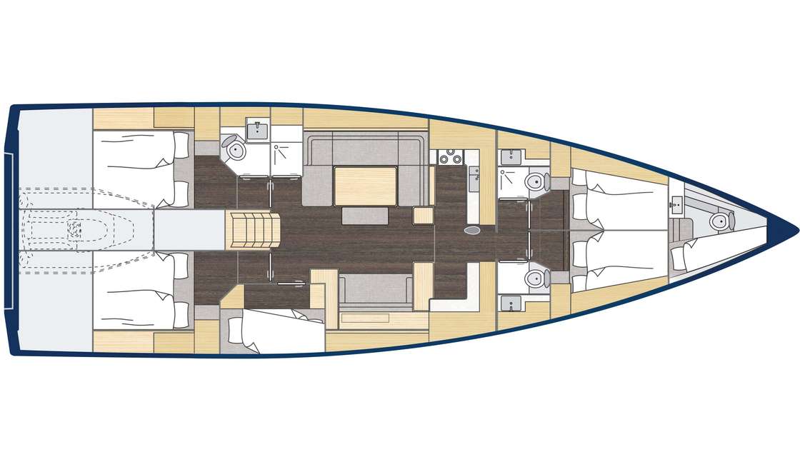 Piano della barca Bavaria Cruiser 57