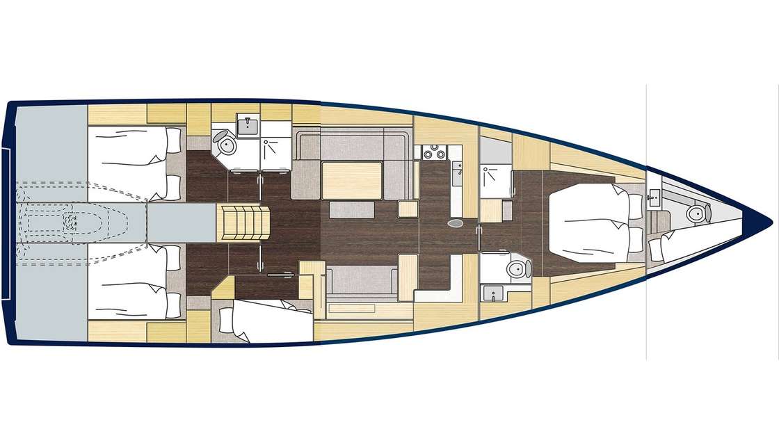 Layout of the boat Bavaria Cruiser 57