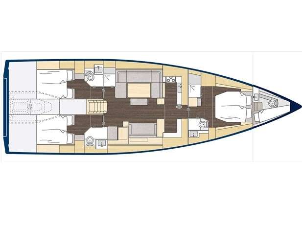 Distribución del barco Bavaria C57