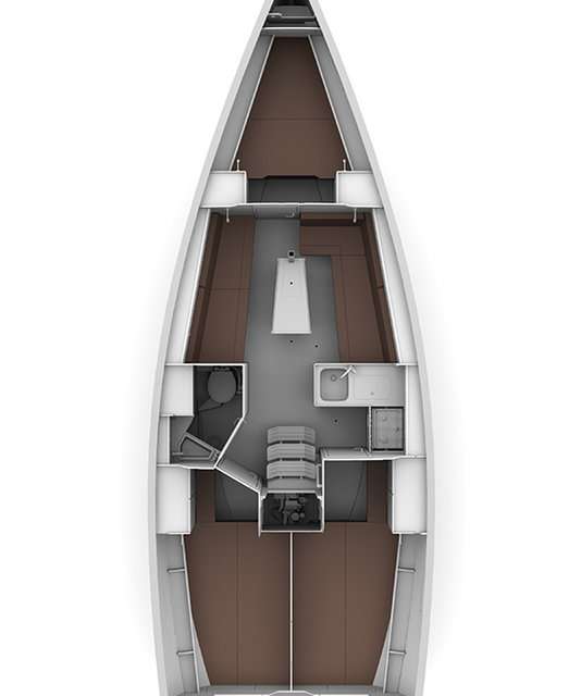 Distribución del barco Bavaria Cruiser 34