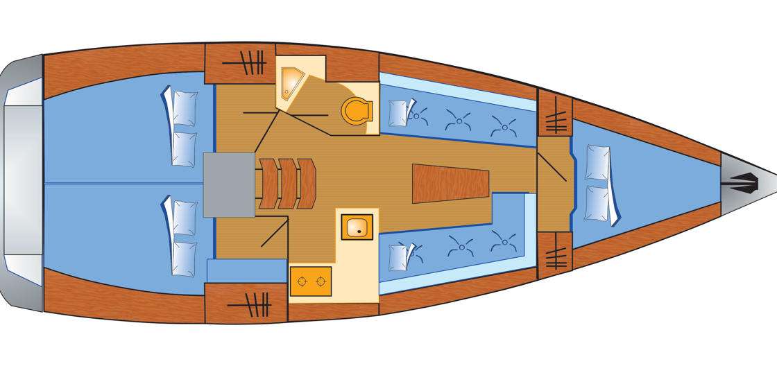 План яхты Bavaria Cruiser 34
