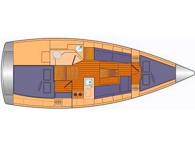 Layout of the boat Bavaria Cruiser 34