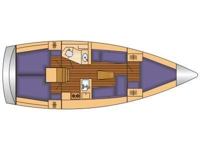 Layout of the boat Bavaria Cruiser 37