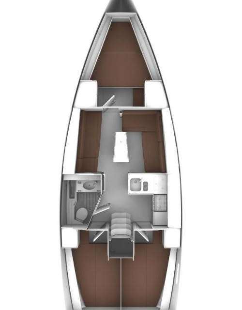 Distribución del barco Bavaria Cruiser 37