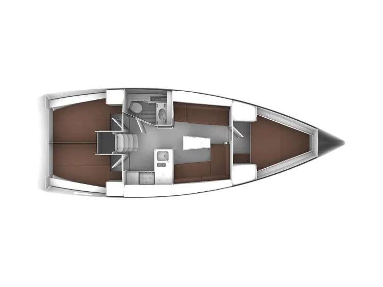 Layout of the boat Bavaria 37 Cruiser