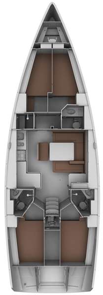 Distribución del barco Bavaria 45 Cruiser