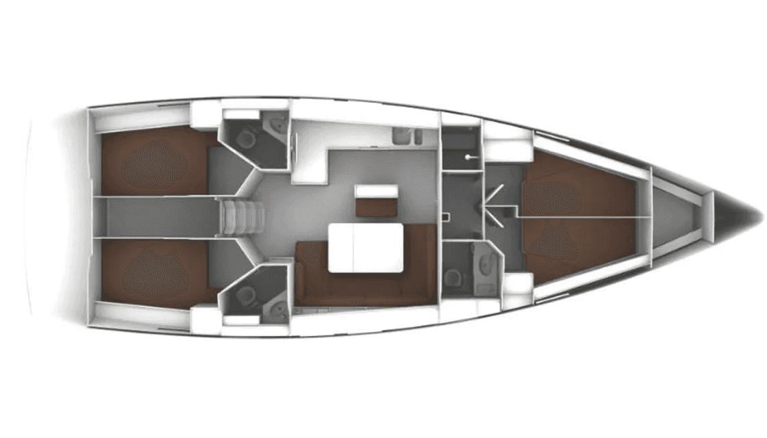 Layout of the boat Bavaria 46 Cruiser