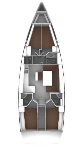 Layout of the boat Bavaria 46 Cruiser