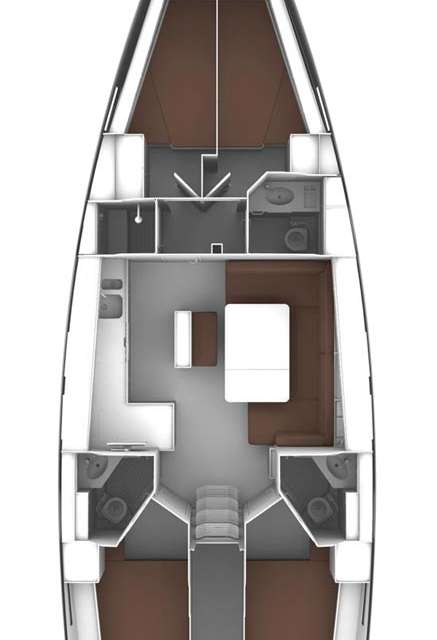 Layout of the boat Bavaria 46 Cruiser