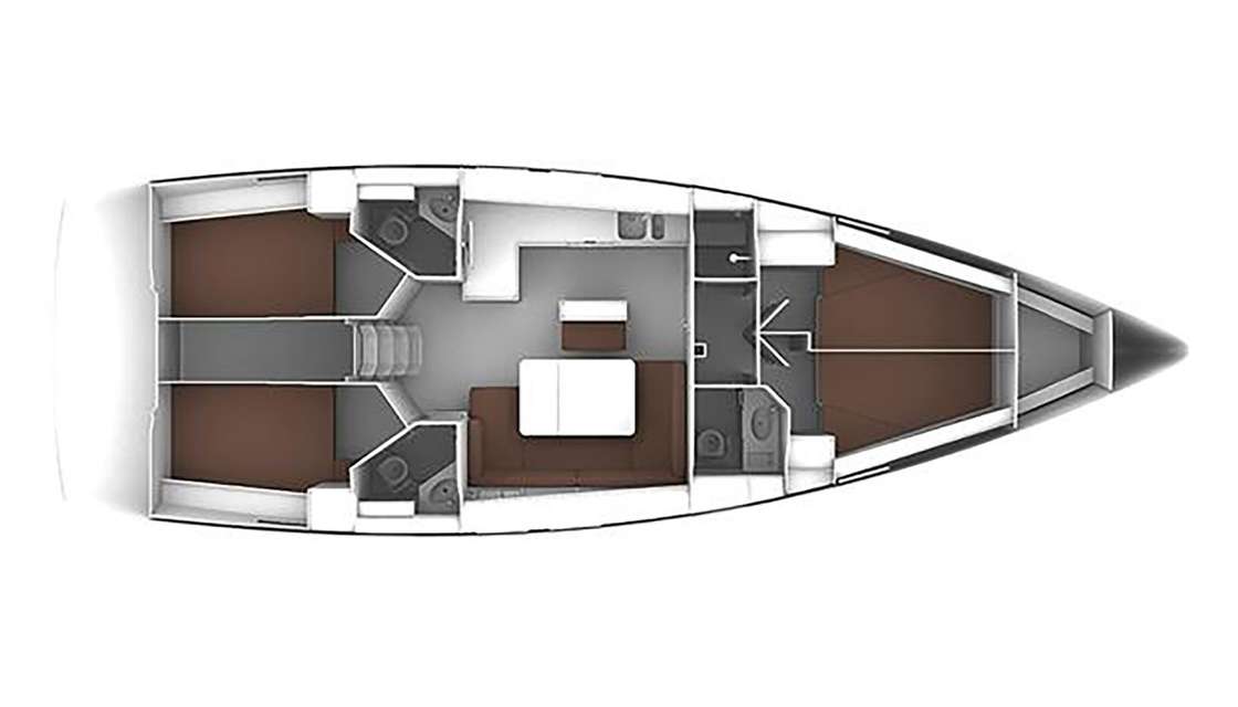 Distribución del barco Bavaria Cruiser 46