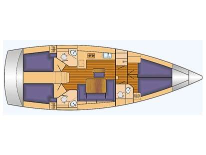 Distribución del barco Bavaria Cruiser 46