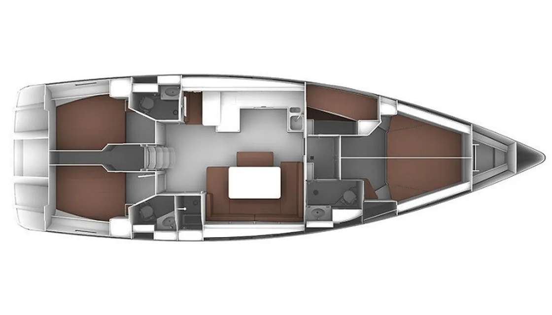 Layout of the boat Bavaria 51 Cruiser