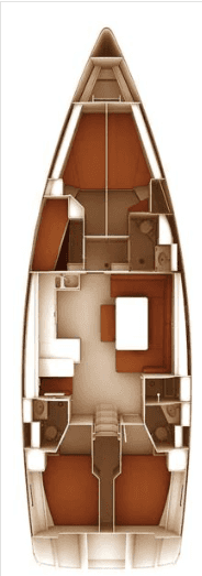 Distribución del barco Bavaria 51 Cruiser