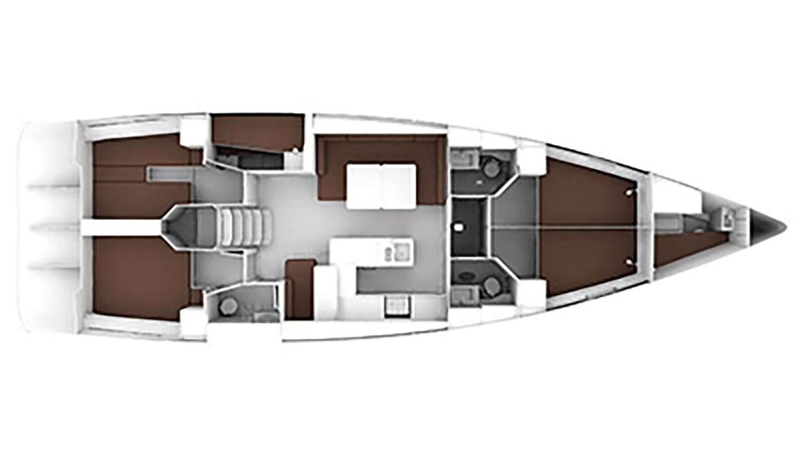 Distribución del barco Bavaria 56 Cruiser