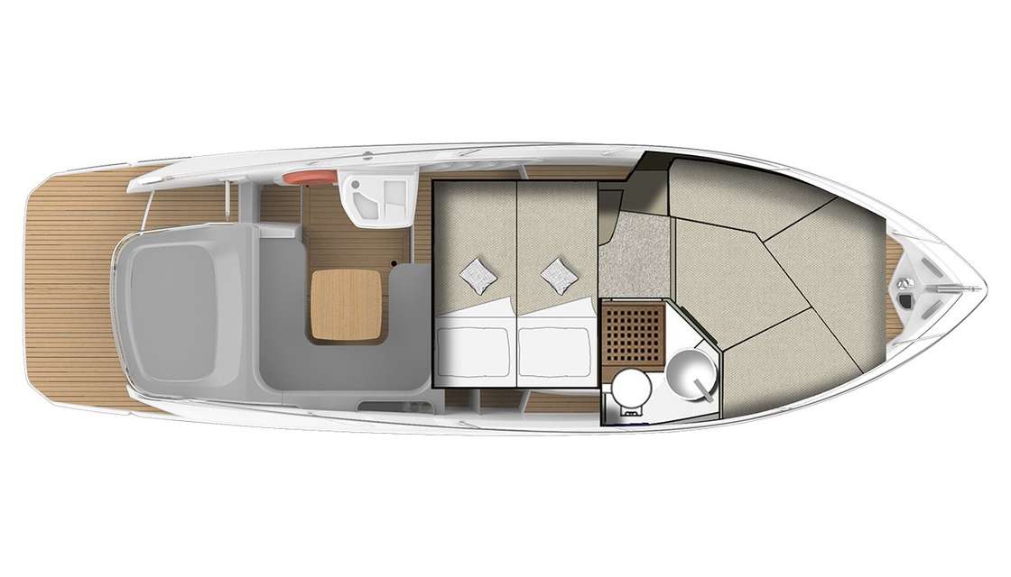 Distribución del barco Cranchi Endurance 30