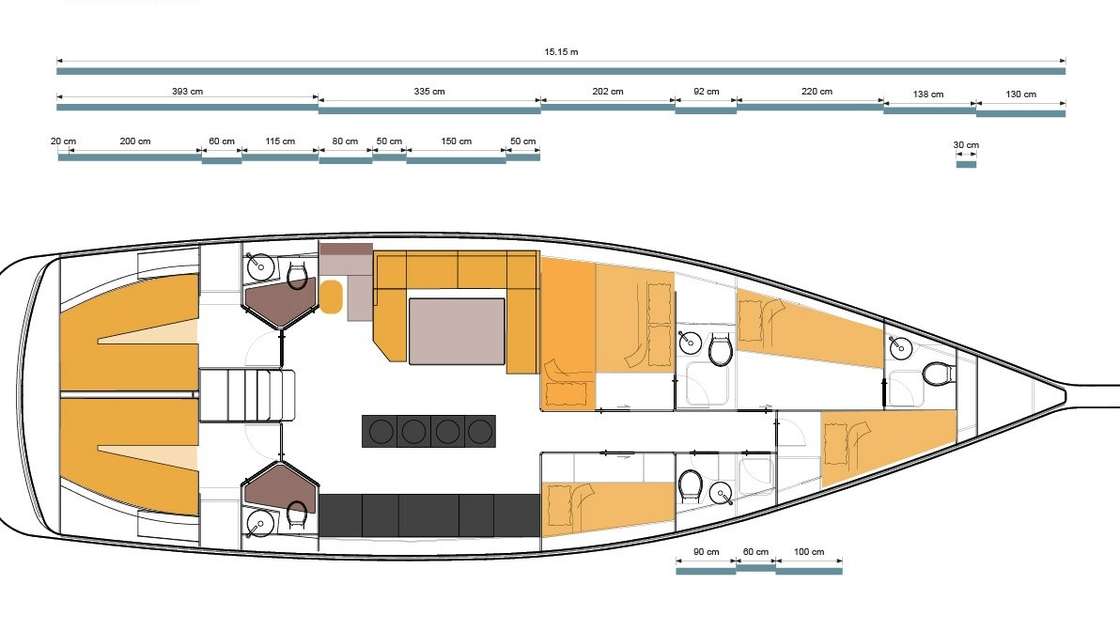 План яхты D&D Kufner 54