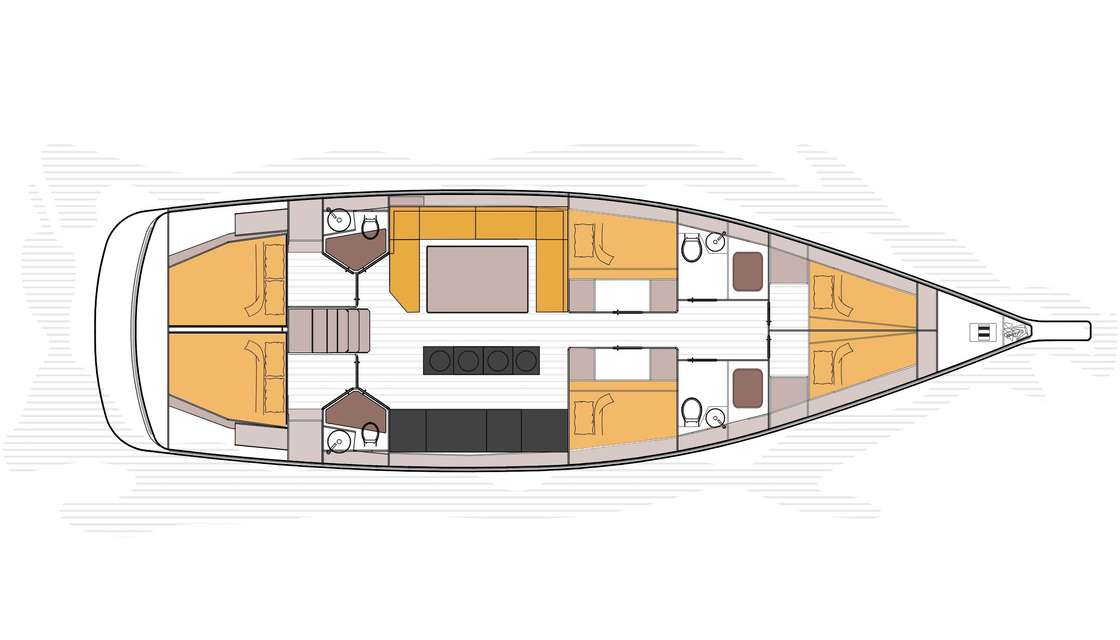План яхты D&D Kufner 54