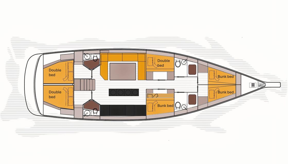 Piano della barca D&D Kufner 54