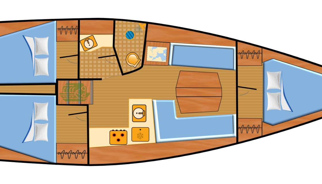 План яхты Dehler 38SQ