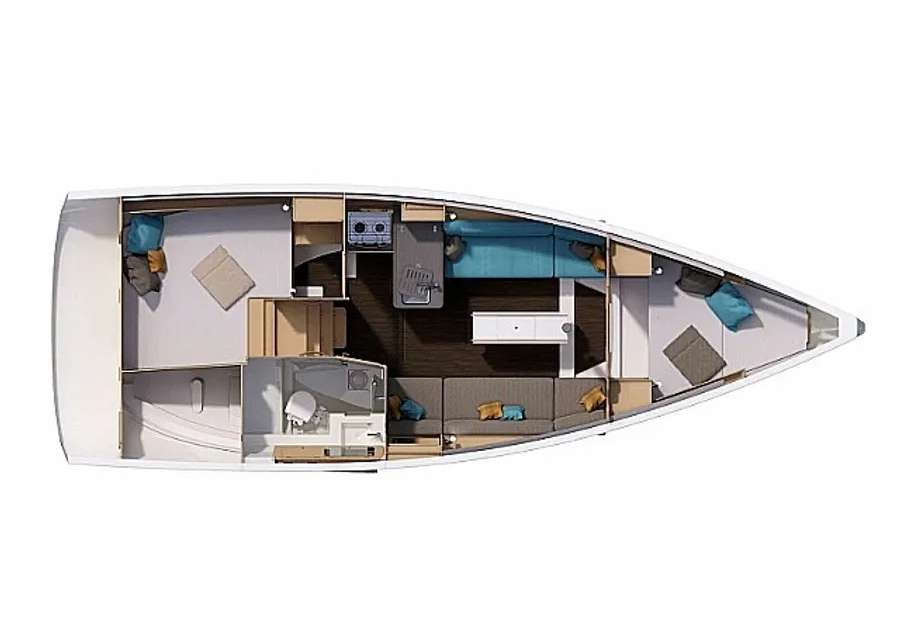 Distribución del barco Dufour 32