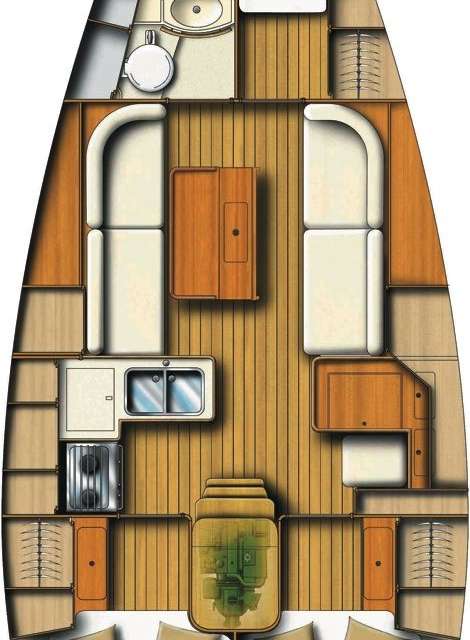 Distribución del barco Dufour 34