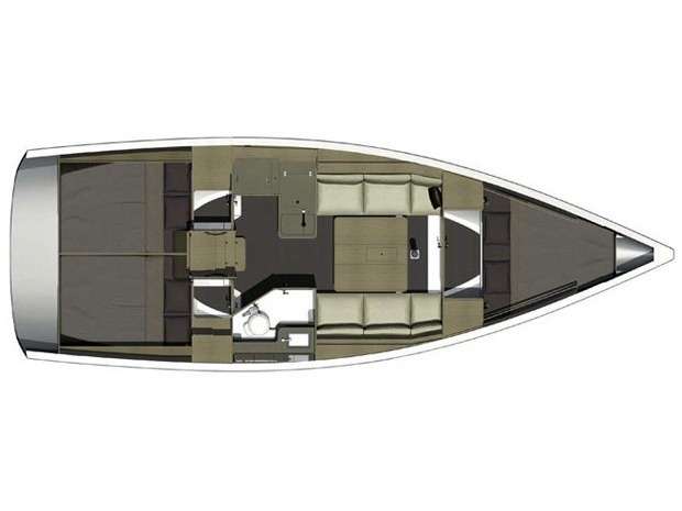 Layout of the boat Dufour 350 Grand Large